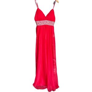 Cinderella brand prom/special occasion dress red sparkly detail around waist